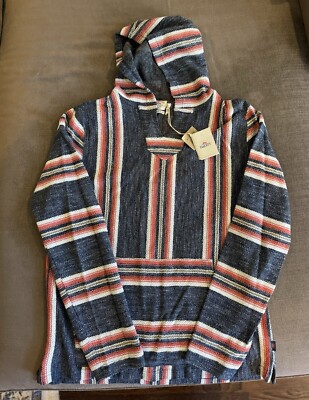 Faherty Men M Baja Beach Hoodie Vintage Serape Long Sleeve Organic Cotton $228