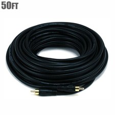 50FT RCA Digital Coax Coaxial Audio Video Cable Composite Subwoofer Cable Cord