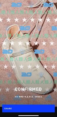 Adidas NMD HU Pharrell Nerd Chalk White Size 12 NEW in box