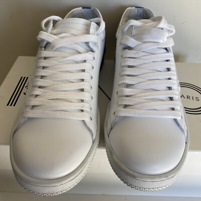 Kenzo 'Tennix' Two Tone Blue & White Leather Logo Sneakers