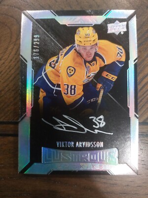 2015-16 UD Black Viktor Arvidsson Lustrous Rookies Auto 176/299 Autograph