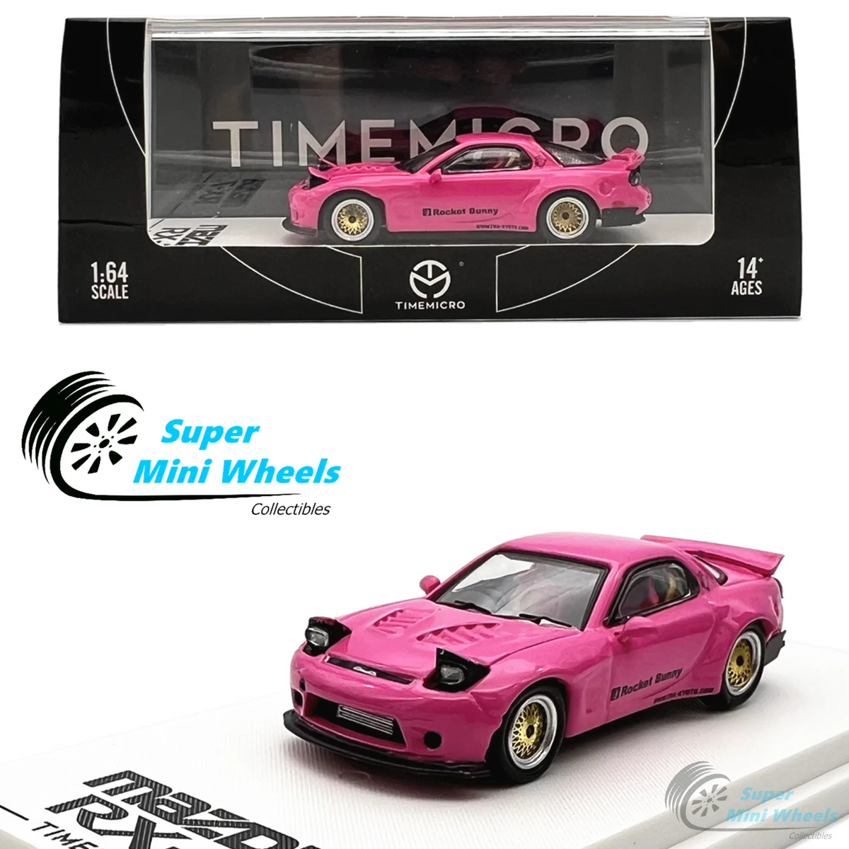 Time Micro 1:64 Mazda RX-7 Rocket Bunny (Pink)