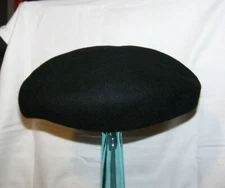 Vintage Henry Pollak 100% Wool Belvedere Black Pillbox Hat Stamped Label 