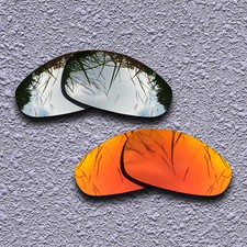 US Silver Fire Red Replacement Lenses For-Oakley Juliet Polarized