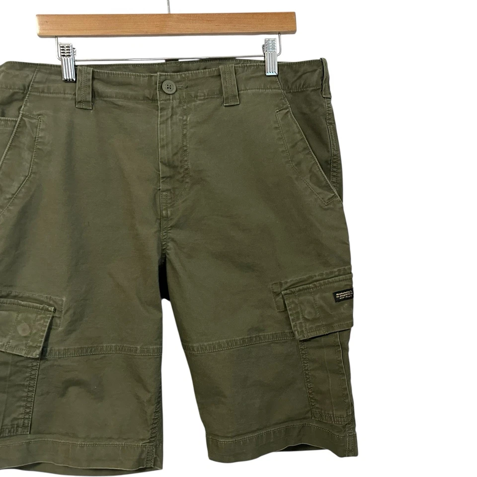 Superdry Hombre Pantalones Cortos Cargo Talla 36 Verde Utilitario Militar Foto 3 de 4