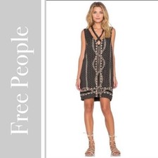 Free People Diamonds & Snakes Boho Shift Dress