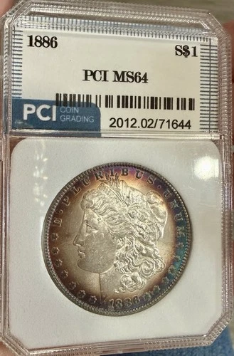 1886 P Morgan Silver Dollar Slabbed Amazing Toning! VF #204