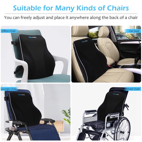 Cuscino Supporto Lombare per Sedia Ufficio Cuscino Supporto Schienale Auto, Memory Foam G... - Foto 7 di 9