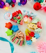 🍬 Clear 6-Section Platter Tray with Flat Lid – empty pick and mix sweet Tray 🍬
