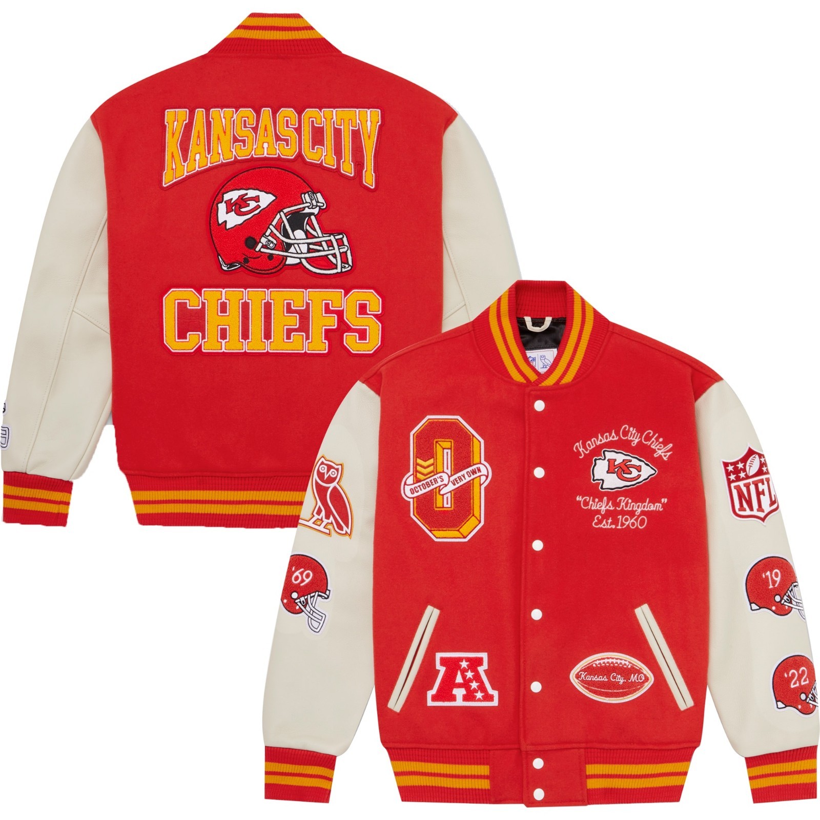 OVO x NFL Kansas City Chiefs Varsity Jacket (Medium) US DUTY FREE SHIP Authentic image 2
