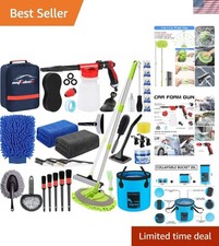 42Pcs Car Wash Detailing Kit Cleaning Set with Foam Gun Sprayer, Long-Handle ...