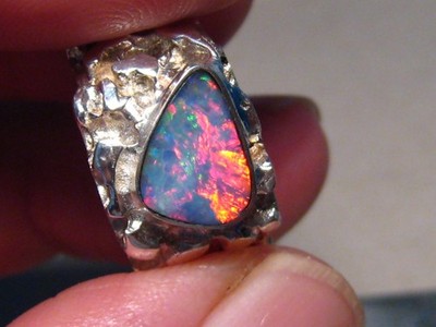 1,5 ct. Opal Ring, Sterlingsilber, Größe 11 1/4, KEINE GRÖßE 13 Gramm