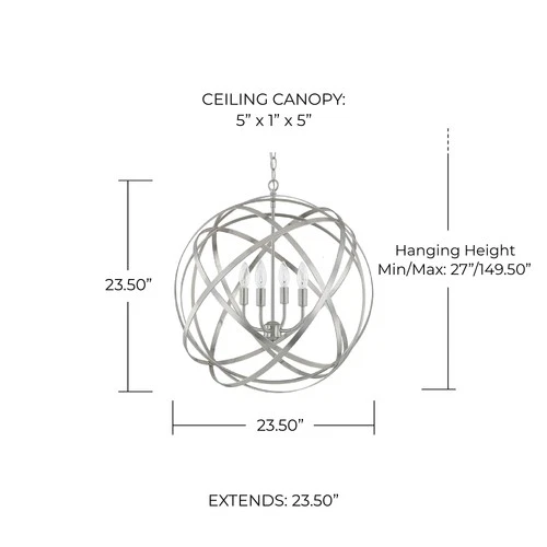 Capital Lighting 4234 Axis 4 Light 23"W Cage Pendant - Picture 2 of 9