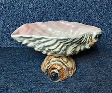 Vintage SYLVAC POTTERY NEW SHELL RANGE Pedestal Footed FLOWER BOWL VASE 60s 3529