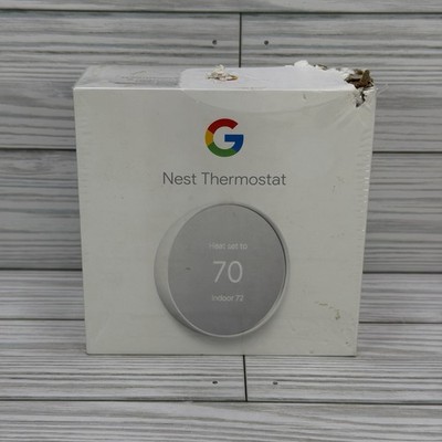 *READ Google Nest Smart Programmable Wi-Fi Thermostat (Snow) GA01334 New Sealed