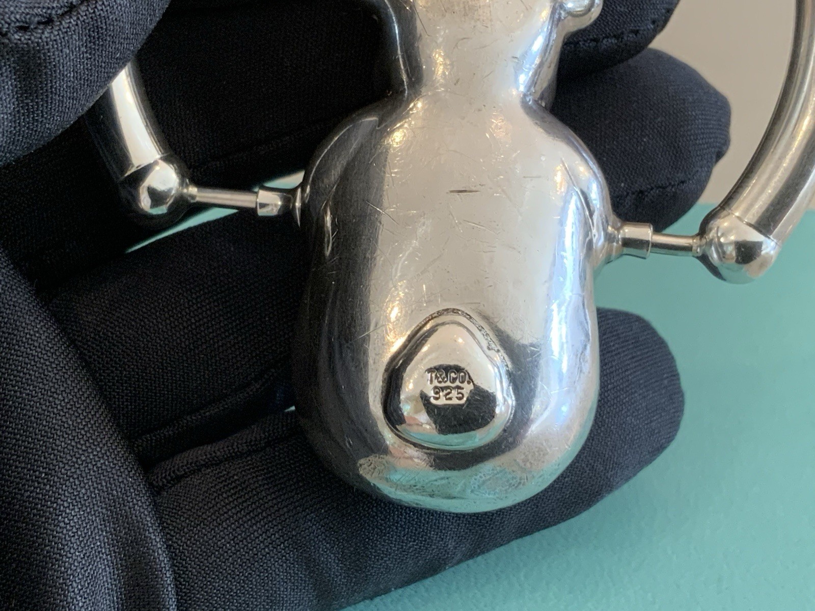 Tiffany & Co. Silver Teddy Bear Baby Rattle