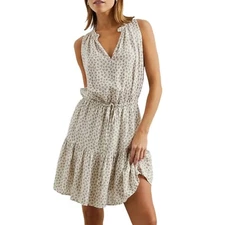 Rails Albany Mini Dress Size XS Bella Floral Tiered Linen Blend Drawstring Waist