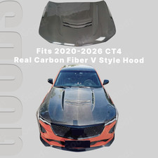 Real Carbon Fiber Front Vented Engine Hood Panel For 20-26 Cadillac Ct4 V Style