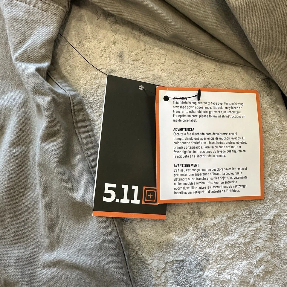 5.11 Stone Colored Long Sleeve Button Down Tactical Shirt Men’s Size S New - Image 4 of 4