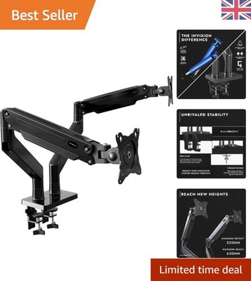 Höhenverstellbarer gasunterstützter Dual-Monitorarm - volle Bewegung & VESA-kompatibel