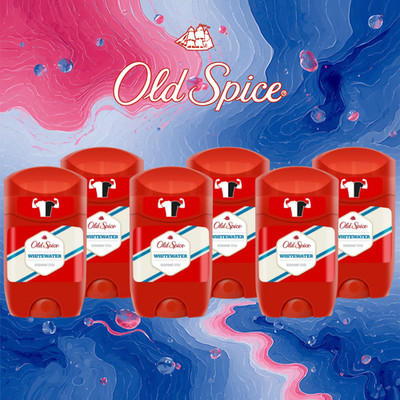 6 Pack Old Spice Whitewater Deodorant Stick for Men 50ml 1.7oz