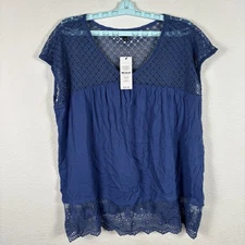 Signature Studio Womens T Shirt Sz XL Short Sleeve Solid New With Tags $34 MSRP