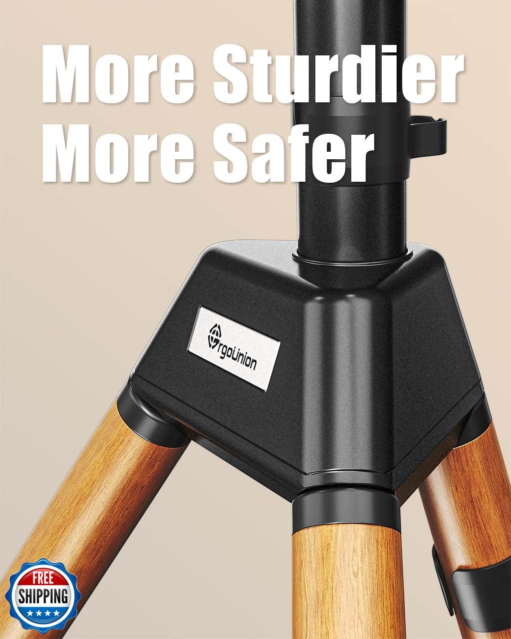 Ergounion Tripod TV Stand for 32-75 Inch Screen up to 77lbs, Height Adjustabl