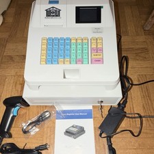 Perfiware Wired Electric Cash Register with Lockable Drawer Electric Opening