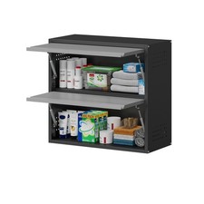 2-Doors Kitchen Medicine Cabinet Metal Wall Mounted Garage Tool Cabinet w/ Shelf