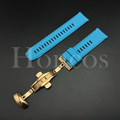 20 22 MM L/Blue Soft Rubber Watch Strap Band Quick Release Sport Fits for Huawei
