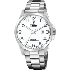 Festina Swiss Classic Stainless Steel 41mm Quartz White Dial Wristwatch F20024-1