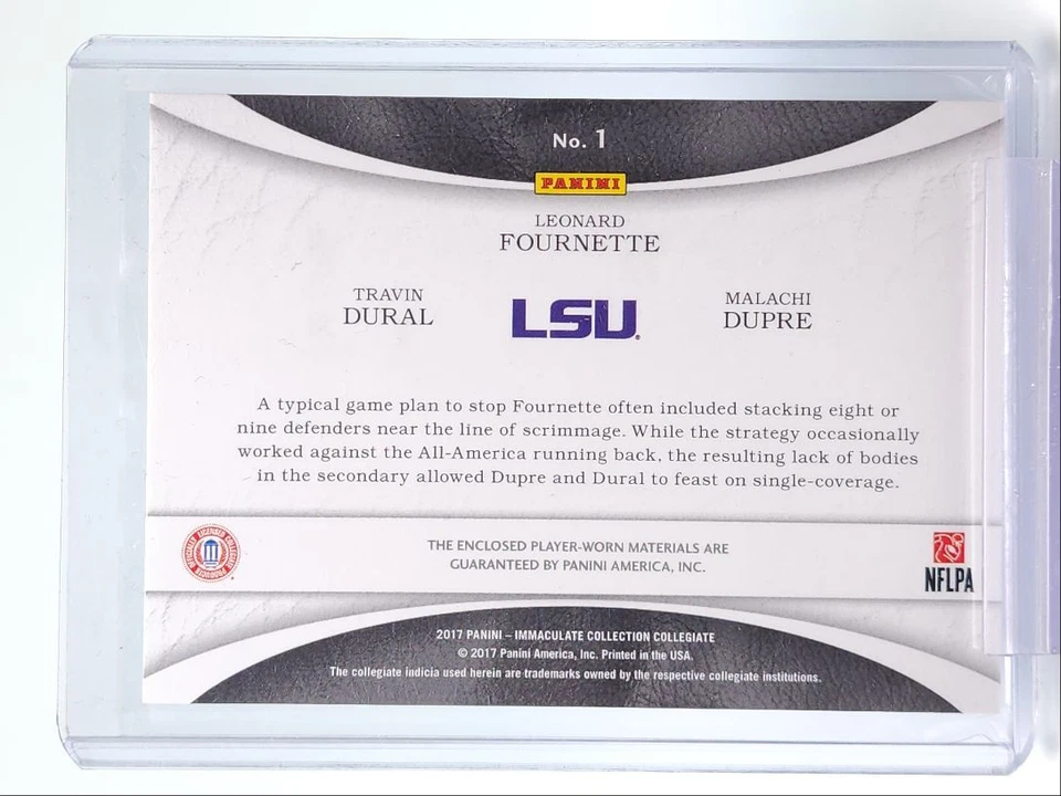 TRAVIN DURAL LEONARD FOURNETTE MALACHI DUPRE 2017 IMMACULATE PATCH /99 Q0333 - Image 2 of 2