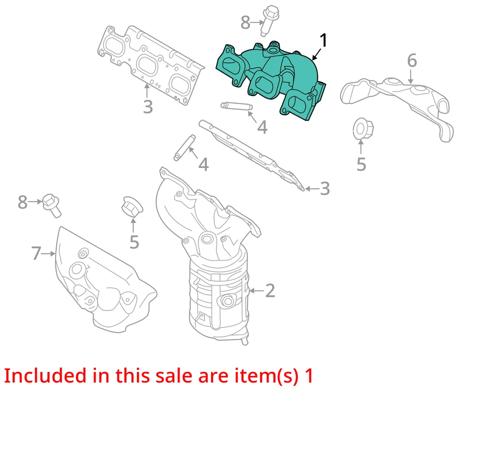 2015 Ford Explorer Exhaust Manifold w/ Turbo OEM 152K Miles - LKQ440962008 - Image 4 of 4