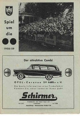 Fussball-Programmheft    58/59    OL   VfV Hildesheim - VfL Wolfsburg