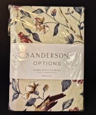 Image of Sanderson Options Sissinghirst Double Duvet Cover Set 100% Cotton Floral BNWT