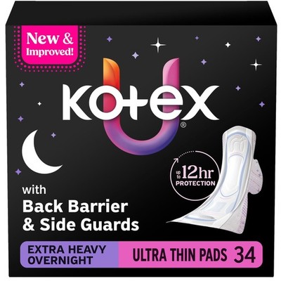 Ultra Thin Overnight Pads with Wings, Extra Heavy Absorbency, 34 Count (Packa...