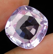 CERTIFIED 24.25 Ct Natural Brazilian Pink Kunzite Cushion Cut Rare 16.5x16.2 mm