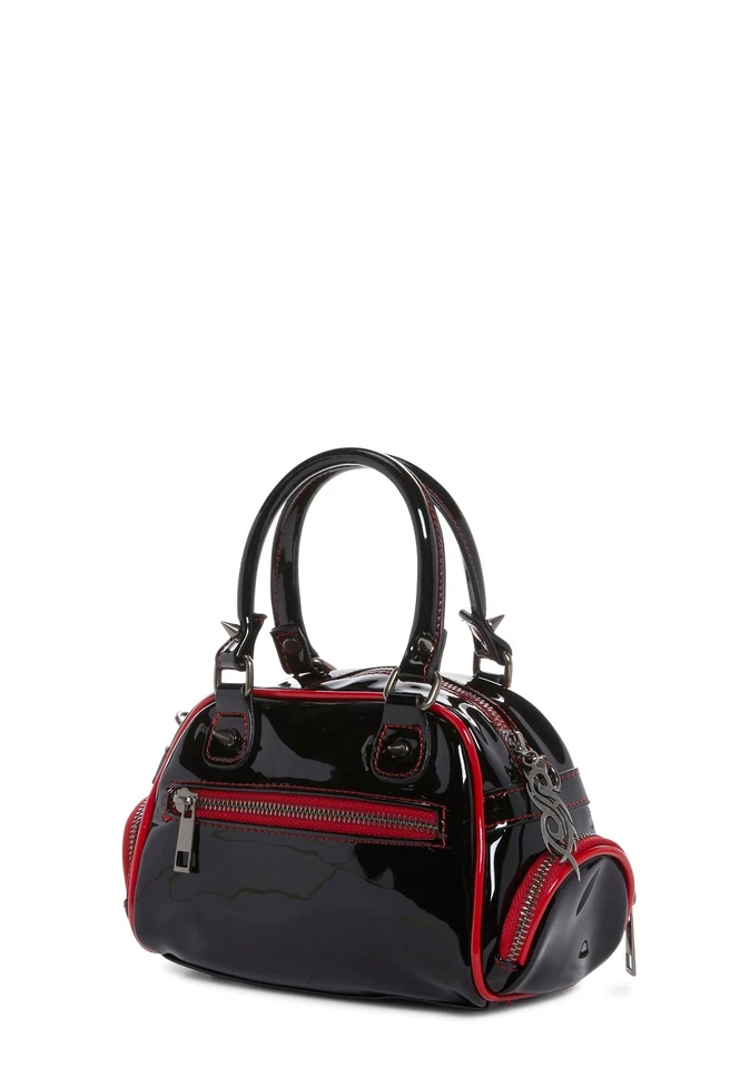 BOLSO BOWLER RARO Estrás Slipknot Collab charol NUEVO CON ETIQUETAS Foto 2 de 4