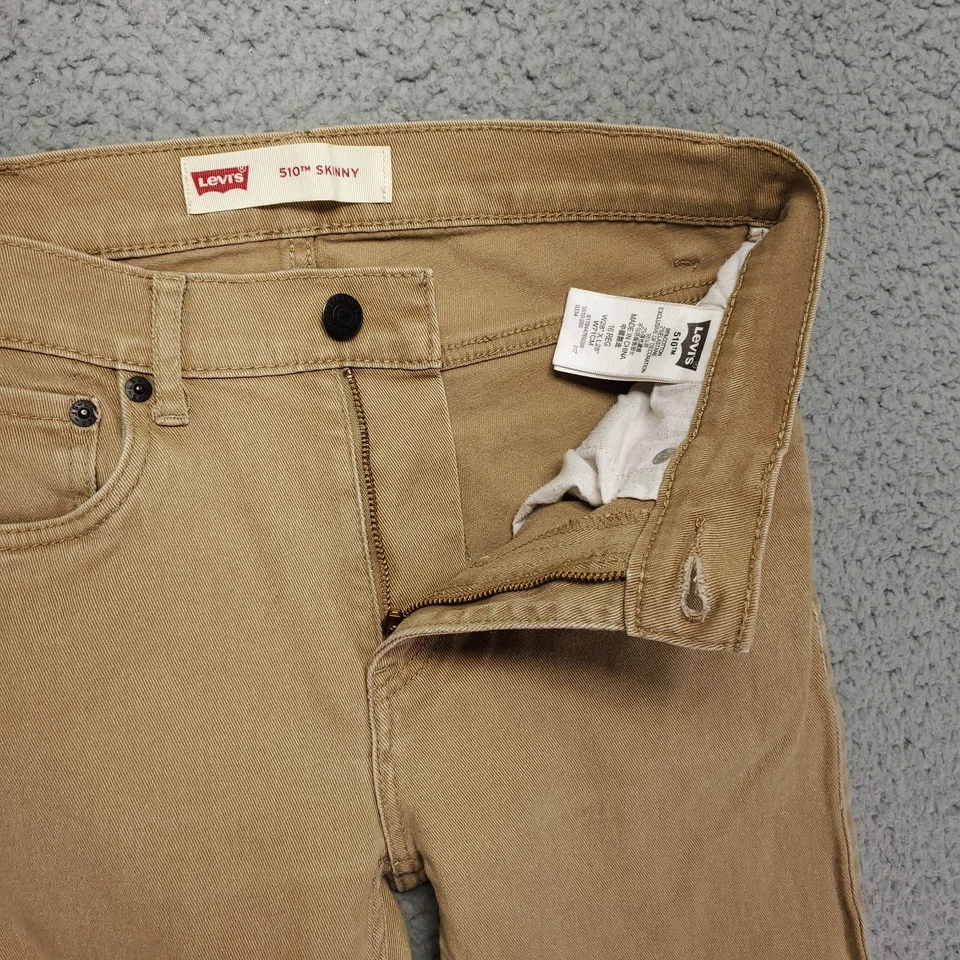 Jeans ajustados Levi's 510 jóvenes niños 16 regular 28x28 marrón elástico denim clásico Foto 4 de 4