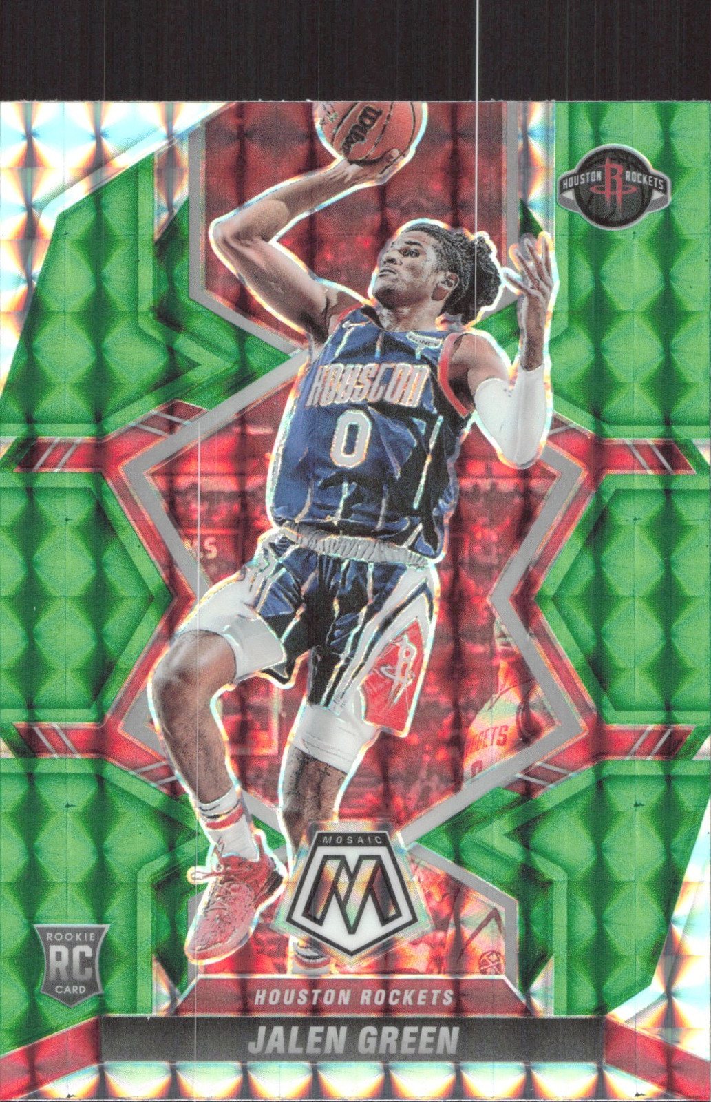 2021-22 Panini Mosaic - Rookies Jalen Green #206 Green Mosaic Prizm (RC)
