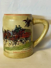 Budweiser Champion Clydesdales Stein CS19 Rare Green Cases Variant Ceramarte