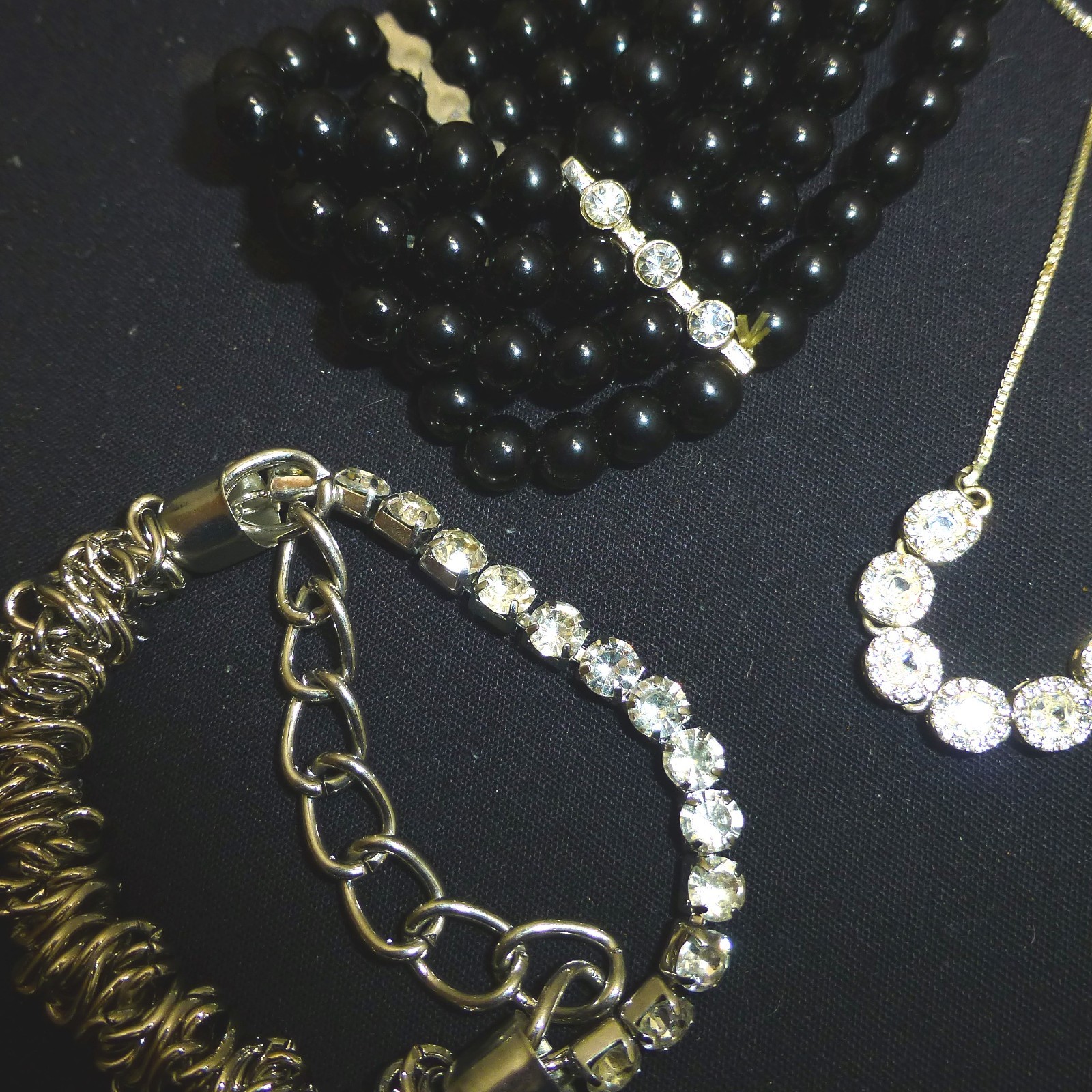 Large collection rhinestone bracelets vintage jew… - image 11