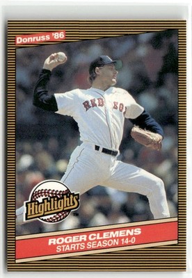 1986 Donruss Highlights #17 Roger Clemens Boston Red Sox