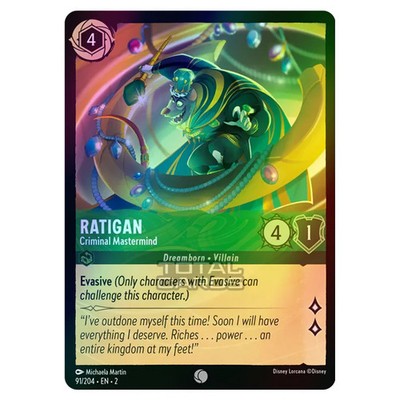Lorcana Rise of the Floodborn Ratigan Criminal Mastermind (Common) 091/204 (F...