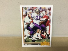 Greg Lewis - 1991 Upper Deck Football Card - Star Rookie - Pack Fresh N/M or BTR. rookie card picture