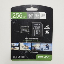 PNY 256GB Pro Elite Prime Class 10 U3 V30 microSDXC Flash Memory Card - 200MB/s
