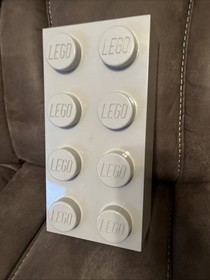 Gray Lego Storage Brick Cube Stackable 8 Stud Box Container 9.75&rdquo; X 19&rdquo; X 7&rdquo;