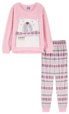 Girls Medium Max  Olivia Lounge Pajama Set Polar Bear Sherpa Top Fleece Pants