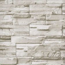 Beige Stone Peel and Stick Wallpaper 17.7" x 118" 3D Wallpaper Faux Brick Wallpa