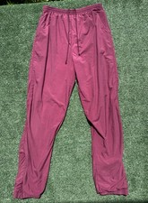 Vintage 90 s Adidas Trefoil Burgundy Cotton Blend Lined Track Pants Men s Medium